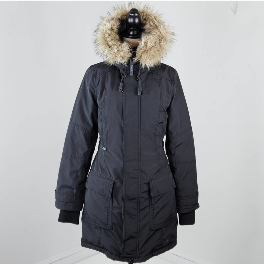 Aritzia TNA Bancroft Goose Down Black Parka Coat | Women's Small